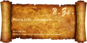 Mersich Zsombor névjegykártya